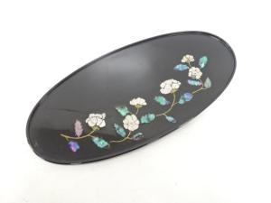 漆塗り螺鈿　盆